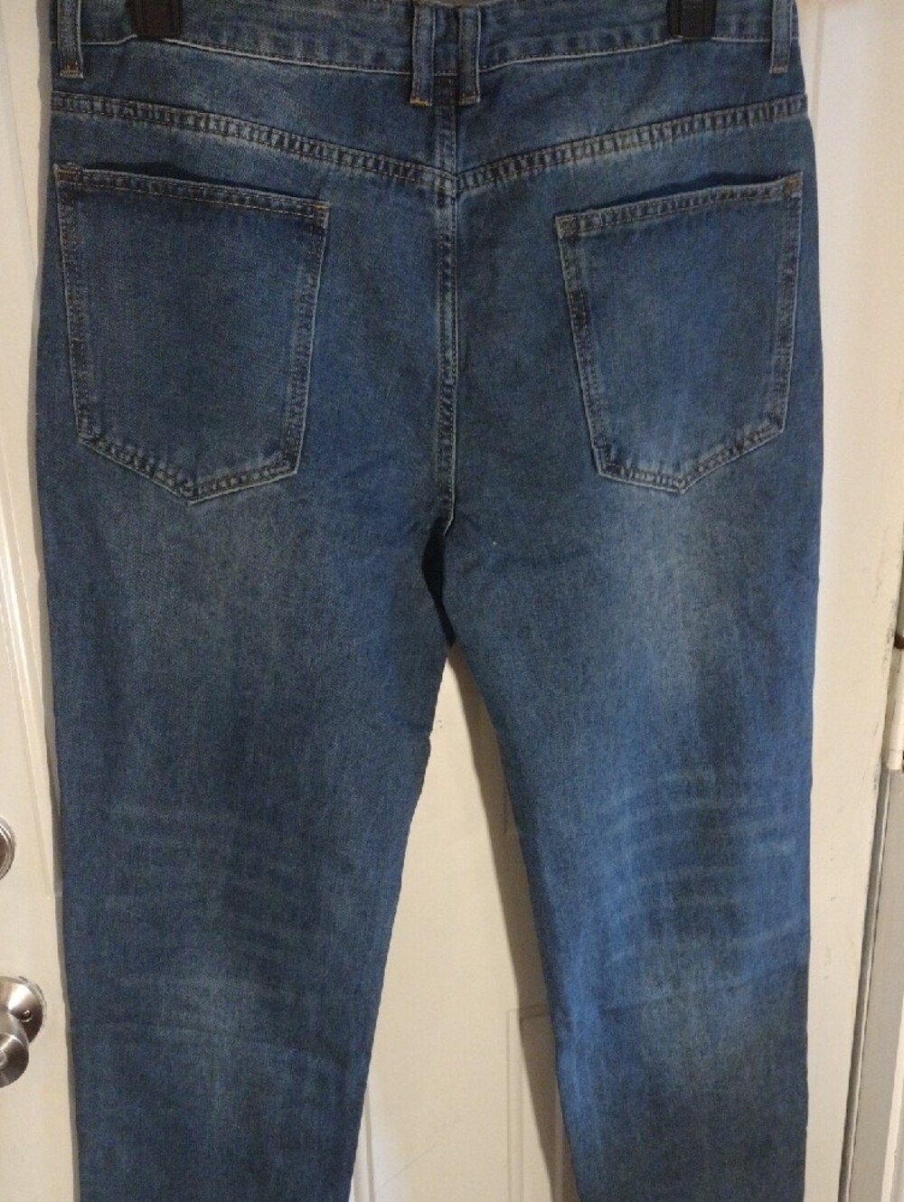 Distressed Blue Women’s Jeans - Classic Ripped Denim - Picture 5 of 6